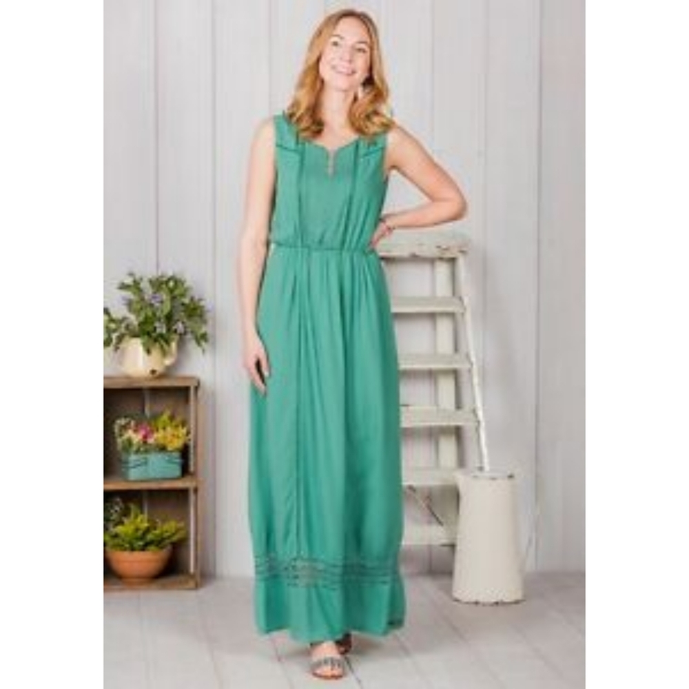 Matilda Jane Teal Green Sleeveless Maxi Dress